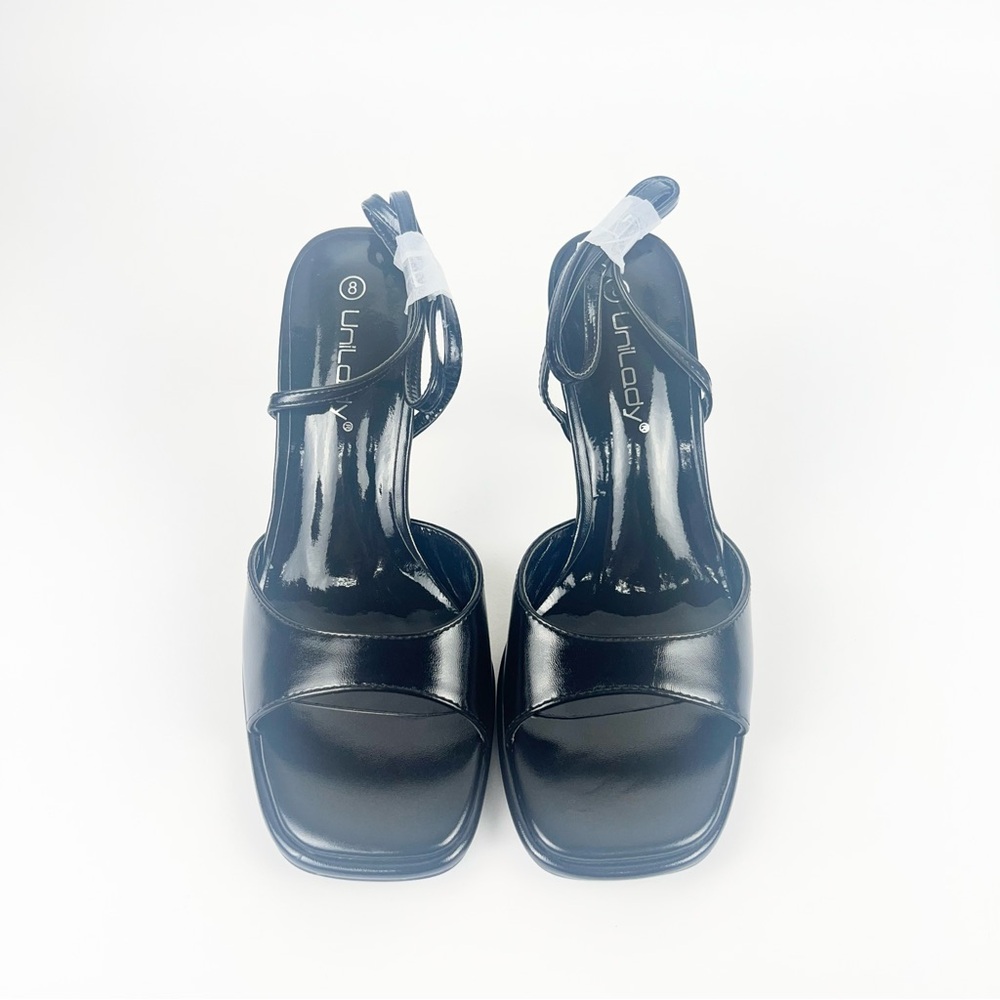 Women’s Open-Toe Slip-On Heels with Ankle Strap